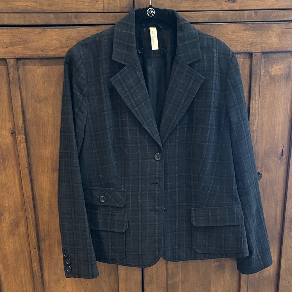 French Subtle Plaid Women's Blazer
